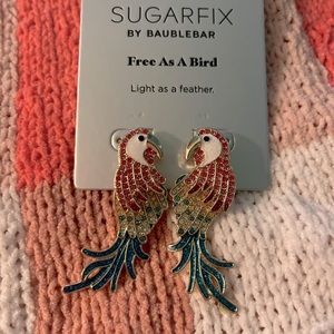 Free as a bird parrot pierced earrings, NWT